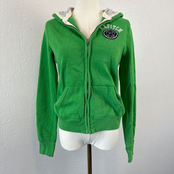 Abercrombie & Fitch Tops - VTG Y2K Abercrombie & Fitch Sweater Womens Large Green Full Zip Jacket Preppy